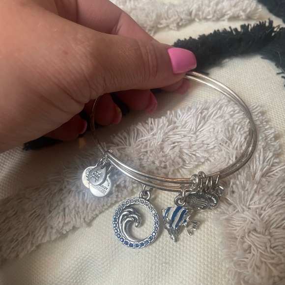 Silver Alex and Ani ocean bracelets - Picture 2 of 4